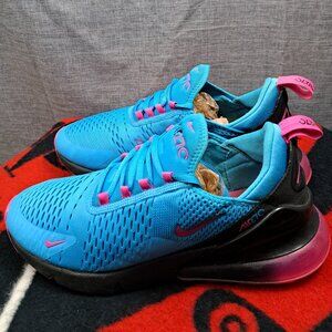 %Size 10 Nike Air Max 270 Shoes Men Blue Pink Black BV6078-400 Sneakers 2018 A8